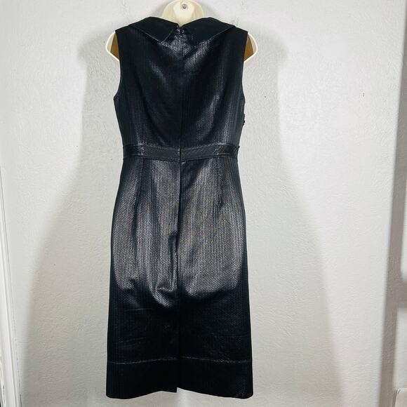 Lavender Label x Vera Wang Sleeveless Midi Cocktail Dress Black Metallic - 6 - Picture 7 of 11